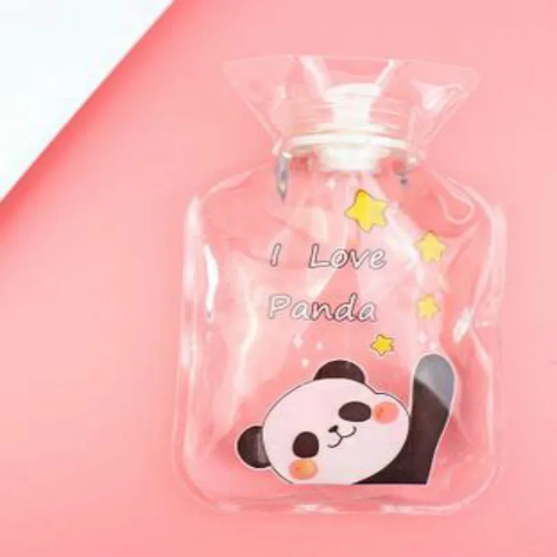 panda Прозрачный мультфильм кролик панда маленькая девочка милый мешок горячей воды грелка для рук ПВХ предметы домашнего обихода грелка - Цвет: panda