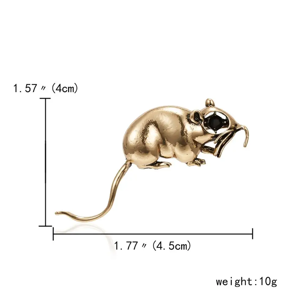 Belleper крыса Зодиак жемчуг немой Золотой животное Броши мышь с мороженым Стразы разнообразие стиль брошь в виде мыши модные броши - Окраска металла: C4