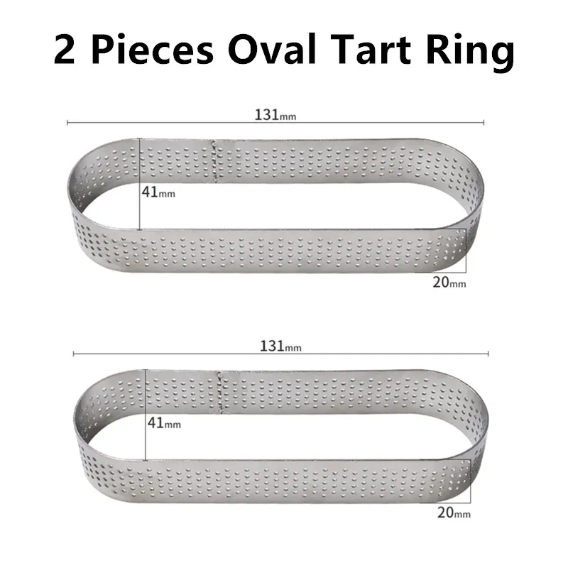 2PCS Oval Tart Ring Тарт десерт силиконовый инструмент для торта Форма для выпечки муссов кекс тартлет форма для выпечки форма для Мусса инструмент для украшения выпечки - Цвет: 2PCS Oval Tart Ring