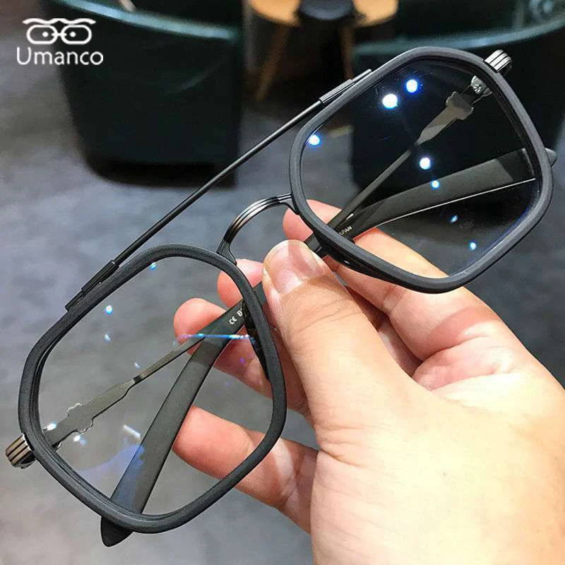 Tanio Moda Retro podwójna wiązka kwadratowe okulary dla