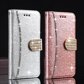 

Luxury Female Diamond Bling Leather Case For iPhone 11 Pro X Xr Xs Max Soft Flip Wallet Cover For Apple 8 Plus 7 6S 6 5 5S SE
