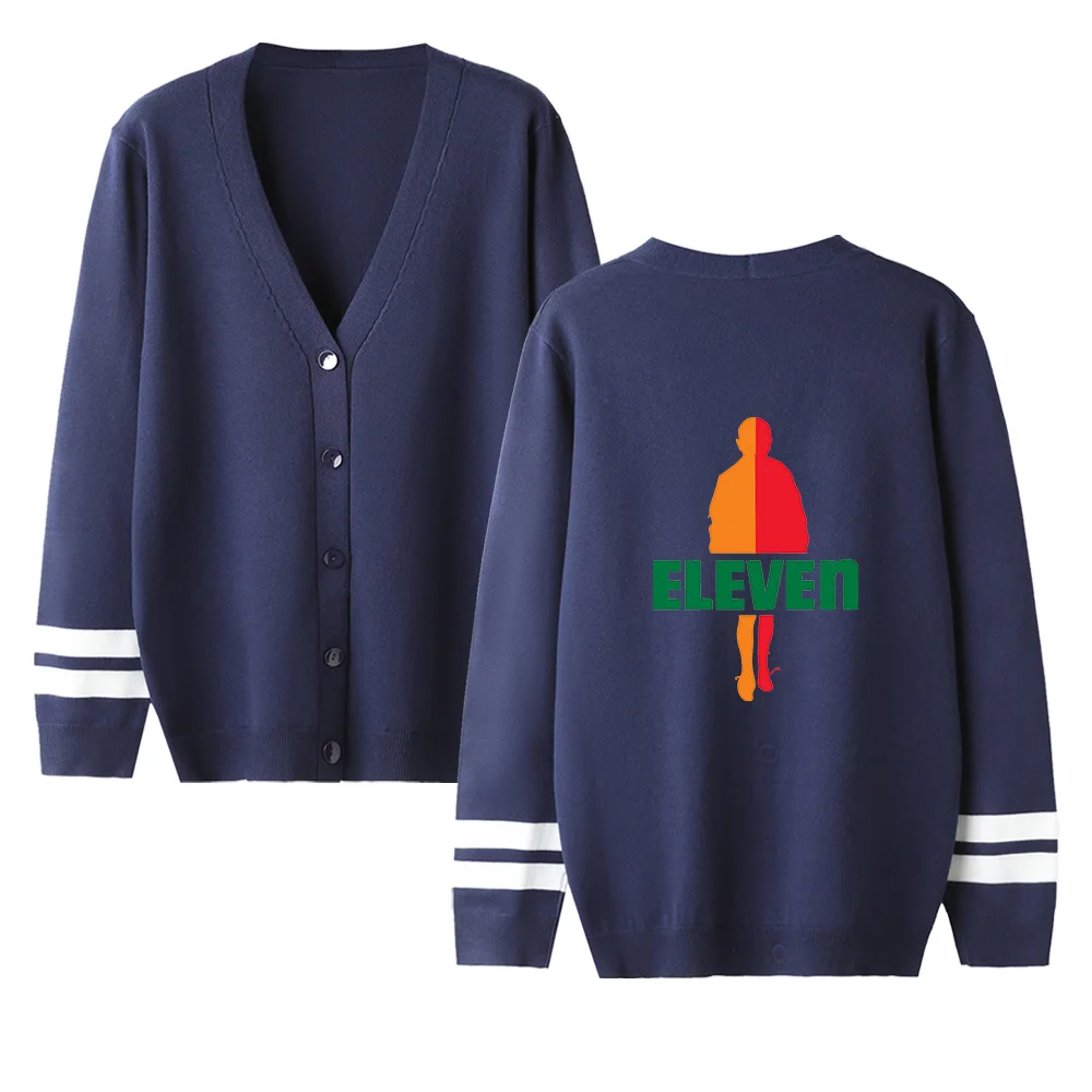 New Casual v-neck Cardigan Kpop Cute Stranger Things Sweater men/women Sweater stranger things Cardigan Sweater pink tops