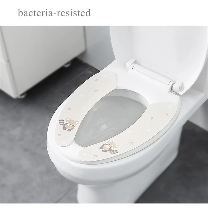 1pair Warmer Toilet Seat Cover Washable Closestool Mat Natty Soft Seat Cover Pad Necessities Toilet Cushion Bathroom Accessory