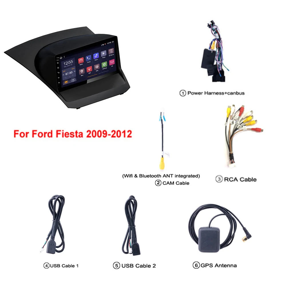 Автомобильная магнитола для ford fifiesta 2009-8,1 8 ядер gps навигация Sup ndroid " лента recoder - Цвет: Option 2