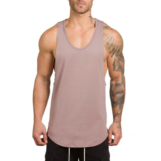 Brand gyms clothing Men Bodybuilding and Fitness Stringer Tank Top Vest sportswear Undershirt muscle workout Singlets 2