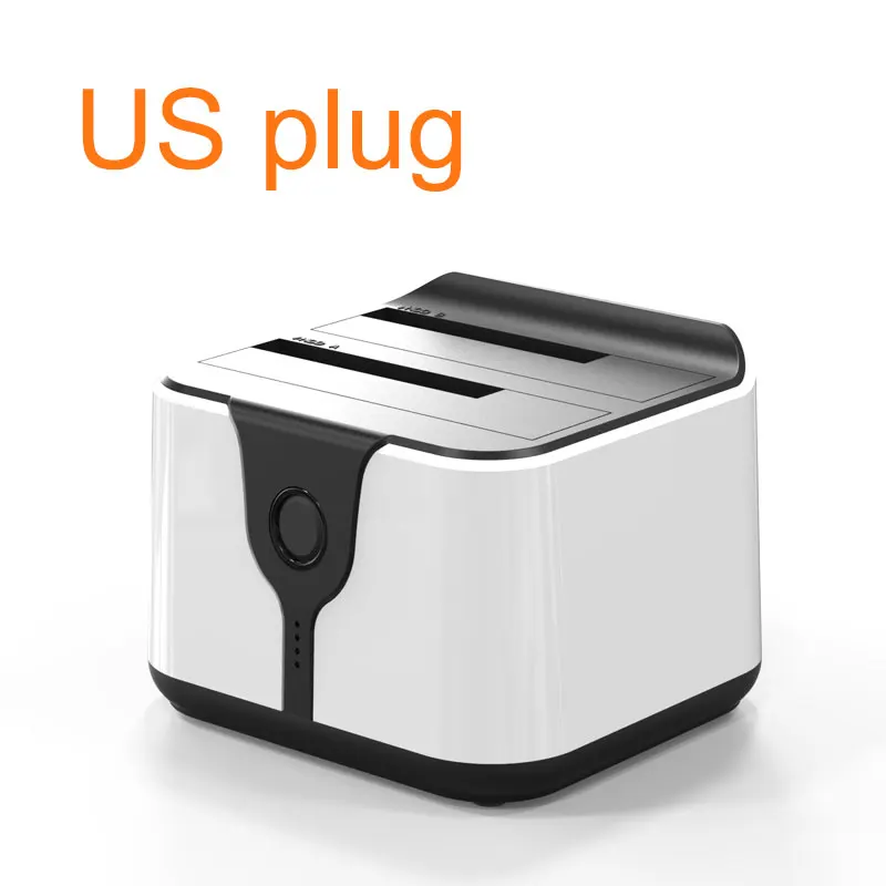 US plug-plastic USB жесткий диск Корпус SSD чехол 2-Bay SATA hdd док-станция для 3," 2,5" USB3.0 dual bay жесткий диск ssd клоновый Дубликатор док-станция - Цвет: US plug-plastic