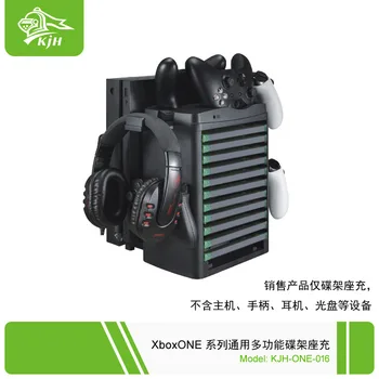 

Multi-Function Charging Dock Station Bracket Cooling Fan Display Stand Cradle Showcase 11Pcs Game Discs Boxes Holder for XboxOne/XboxOne S/XboxOne S Controller Gamepad Joystick Joypad/Game Console/Headset