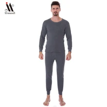 Зимний мужской комплект из 2 предметов, хлопковое термобелье, теплые плотные кальсоны, верхняя одежда, 4 цвета, нижнее белье из бутика