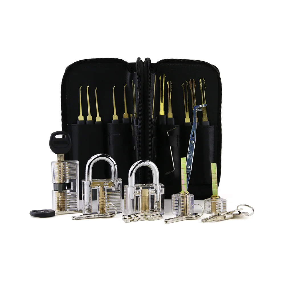 

5 Locksmith tools Practice Training transparent Locks Tool Set and 24 pcs Unlocking tool Providing customized service
