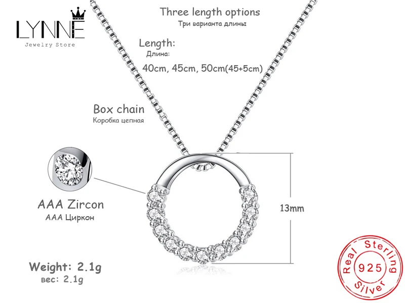 Silver Zircon Pendants Necklaces