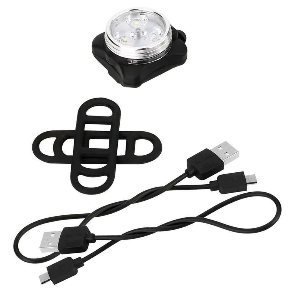 

Cycling Bicycle Bike 3 LED Head Front With USB Rechargeable Tail Clip Light Lamp Outdoor Cycling bike accessories 4 modes