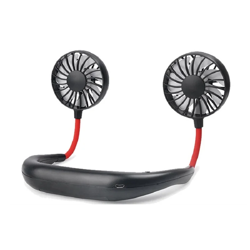 

Portable Mini Fans Neckband Fans With Usb Rechargeable Battery Operated Dual Wind Head Handheld Mini Fan For Traveling Sport