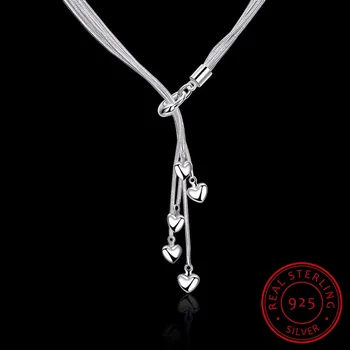 Newest Luxury 925 Sterling Silver Necklace Chain Long Tassel Pendant Five Star Maxi Necklace For Women Fine Jewelry Gift