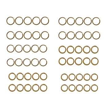 

Bulk 60Pcs Gold Brass Key Holder Split Rings Keyring Keychain Key Fob Loop for Car Home Keys Organization - 6 Sizes