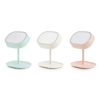 

1Pc Makeup Mirror with Mirror Light Rechargeable LED Lamp Table Lamp Desktop Bracket Lamp Bedside Lamp USB Charger Decoration Gi
