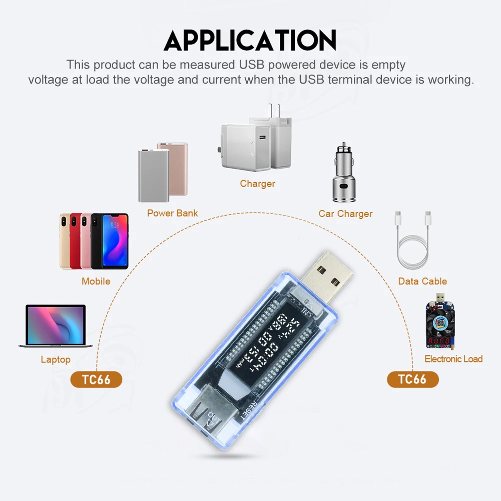 USB-измеритель емкости и напряжения детектор тока устройство для измерения