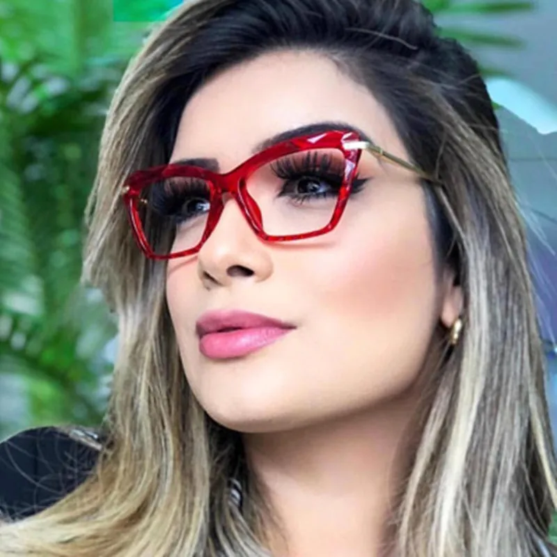 

2019 New Fashion Sunglasses Retro Glasses Female Transparent Border Retro Cat Eye Optical Glasses Side Transparent UV400