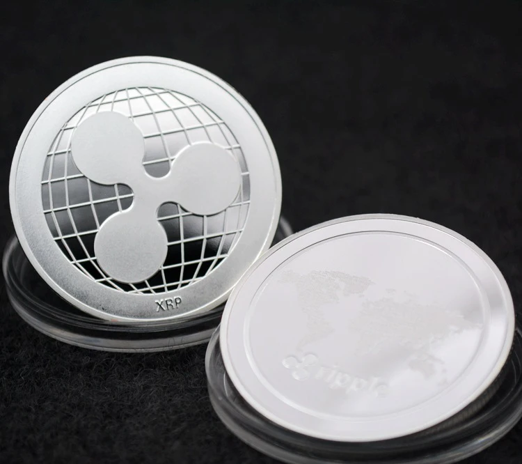 Пульсация XRP интернет тема значок Посеребренная Пульсация 40 мм сувенирная монета
