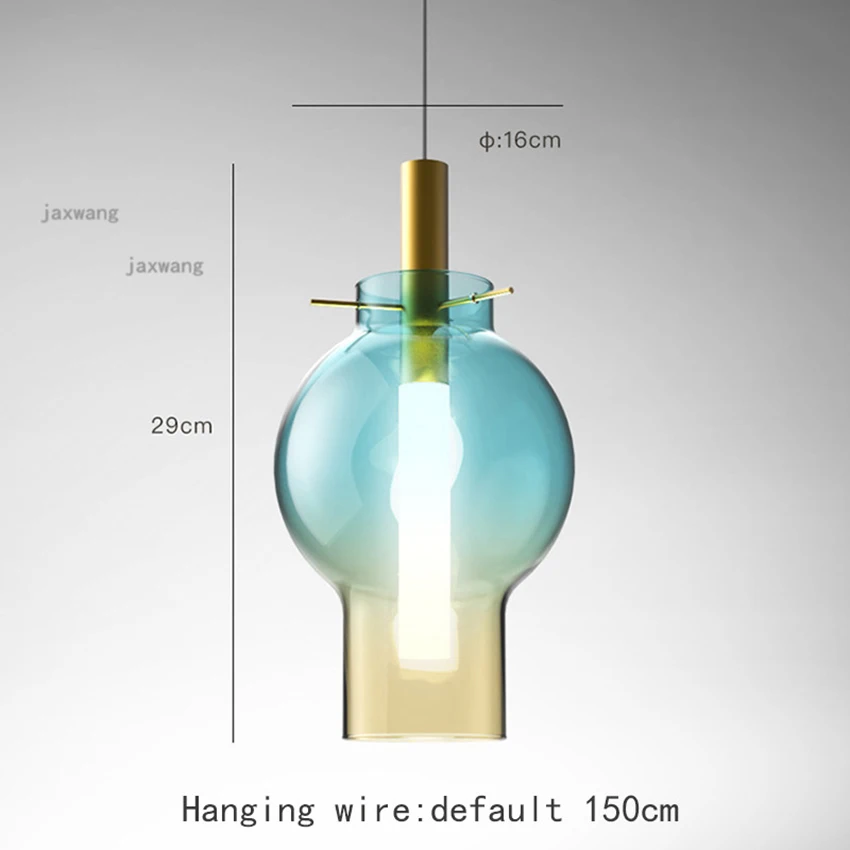 Постмодерн стеклянный светодиодный подвесной светильник скандинавский люстра, светильник JW Радужный градиент подвесные лампы аксессуары для кухни с барной стойкой