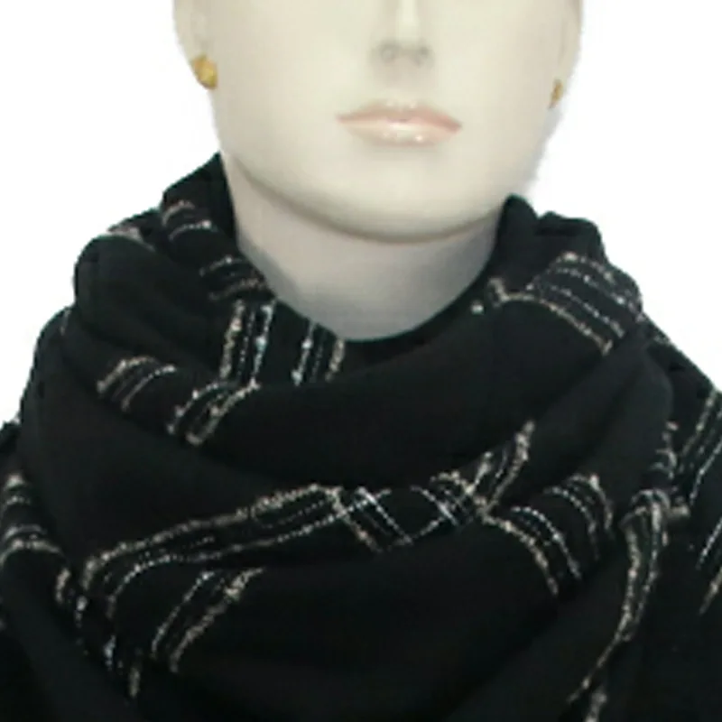 New Style Europe And America-Style Hot Sales-Faux Cashmere Thick Extra-large Kerchief Stripes Scarf