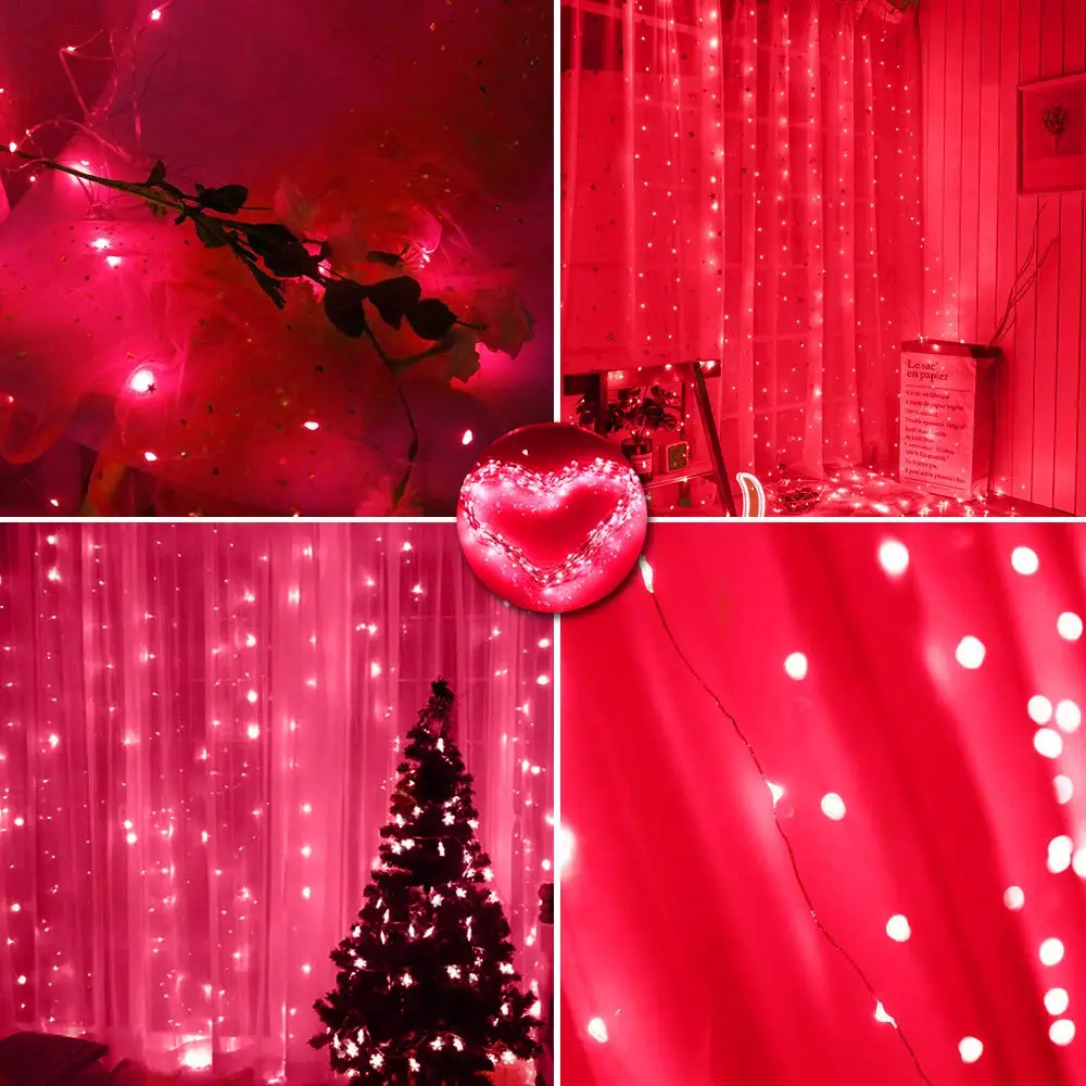 Светодиодный светильник-занавеска С usb-питанием, яркие сказочные огни с дистанционным таймером, водонепроницаемые домашние гирлянды, вечерние, рождественские украшения