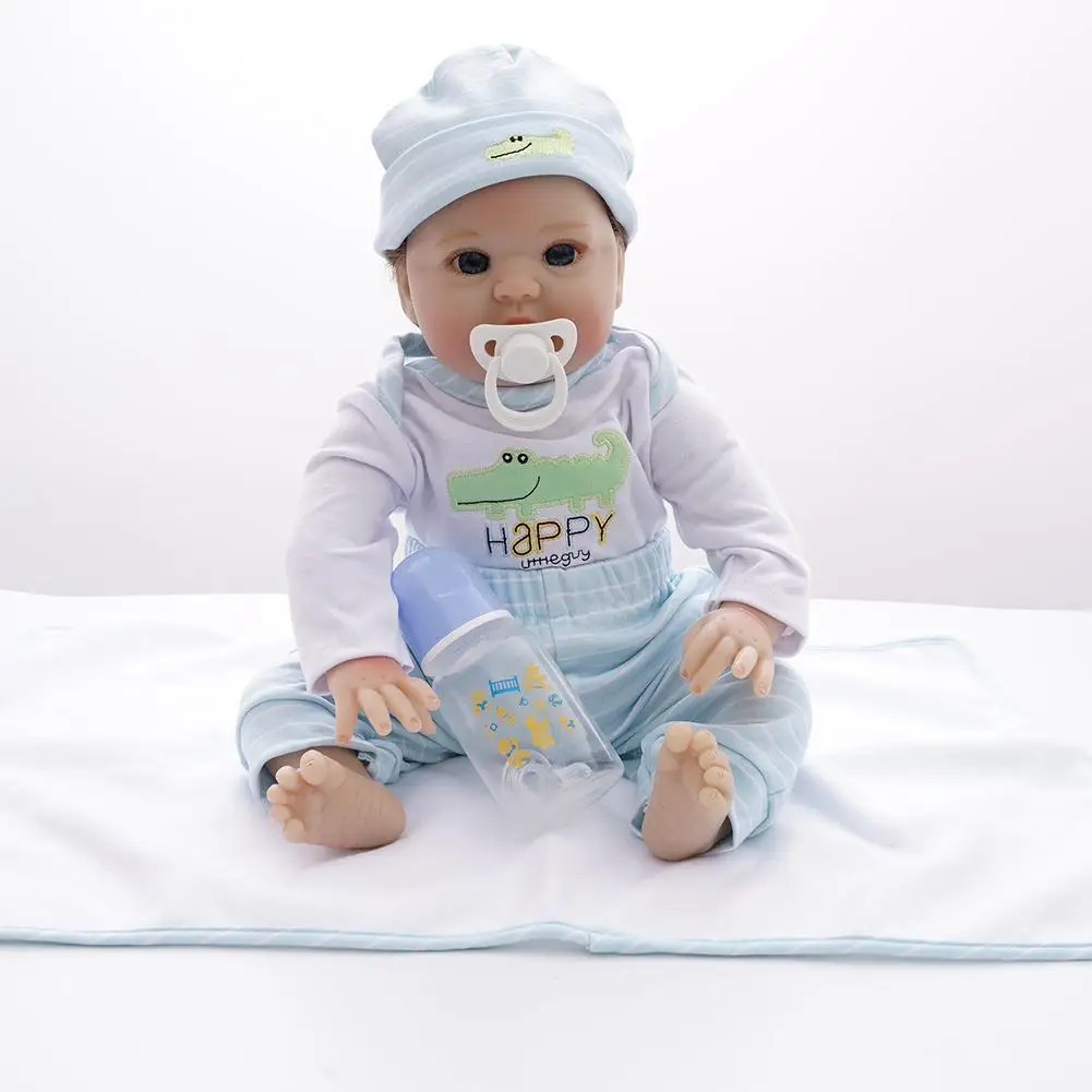 Rebirth детские игрушки куклы 22 дюймов 55 см мягкий силиконовый Reborn Baby милый мальчик куклы Младенцы Reborn Play House игрушки в подарок
