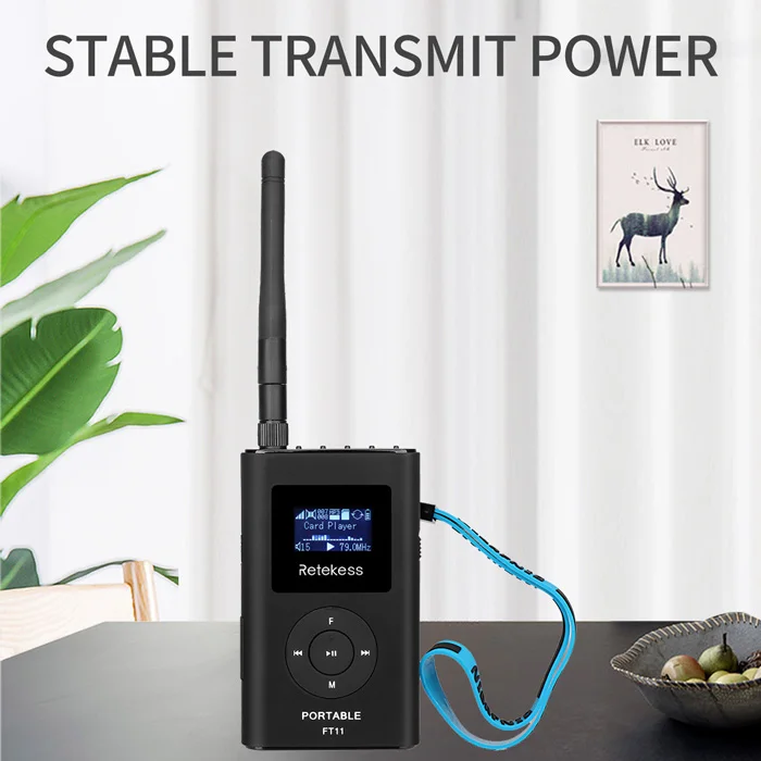 Mini Handheld FM Transmitter MP3 Broadcast Radio Transmitter 0.3W for Meeting 