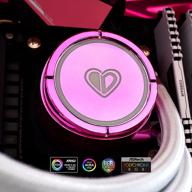 ID-kühlung PINKFLOW 240 Rosa Symphonie ARGB licht wirkung integrierte wasser-gekühlt CPU kühler