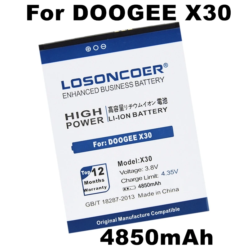 LOSONCOER 4850mAh BAT17613360 Для DOOGEE X30 батареи мобильного телефона+ быстрое прибытие