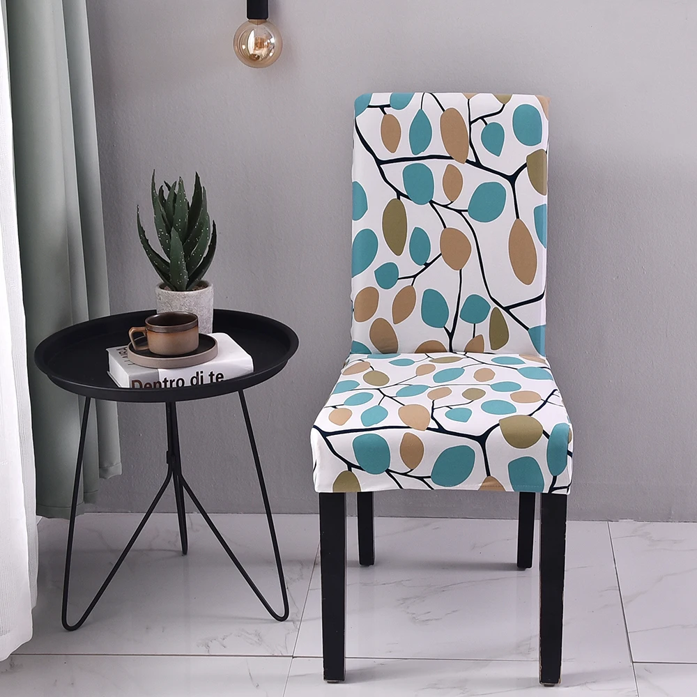 1/2/4/6pcs Floral Printing Chair Cover Home Dining Elastic Chair Covers Multifunctional Spandex Elastic Universal Dining Room - Цвет: 12