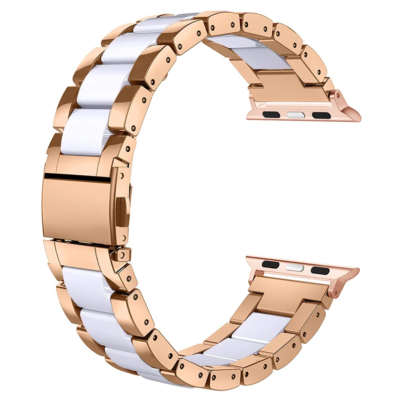 Роскошные керамика ремешок для наручных часов Apple Watch, ремешок 42 мм, 38 мм, Версия 44 мм 40 мм наручных часов iwatch, ремешок 5/4/3/2/1 316L браслет из нержавеющей стали, аксессуары
