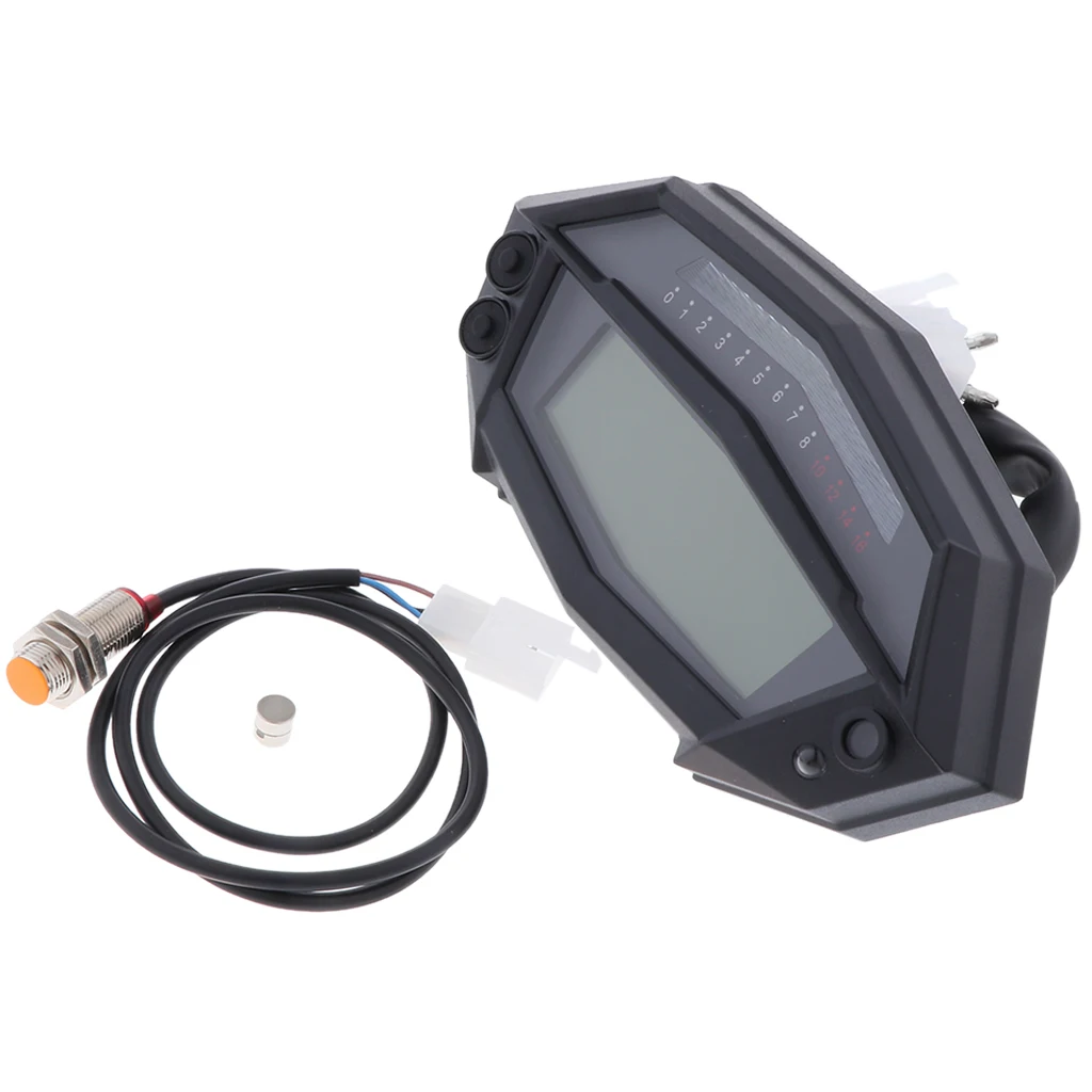 Universal Motorcycle LCD Digital Speedometer Backlight Motor cycle for Cylinders meter Odometer 