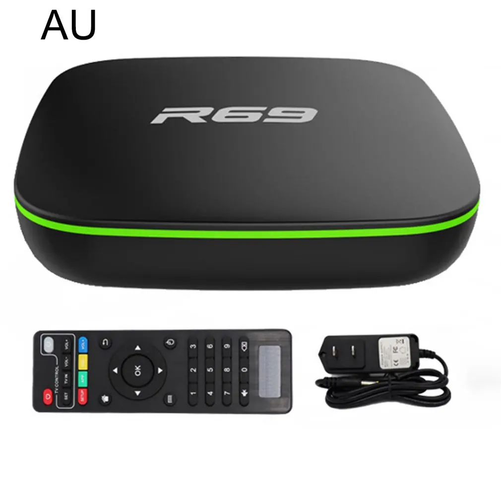 ТВ-приставка R69 2 ГБ + 16 4K 4 ядра 4G Wi-Fi 1080P поддержка 3D фильмов медиаплееров |
