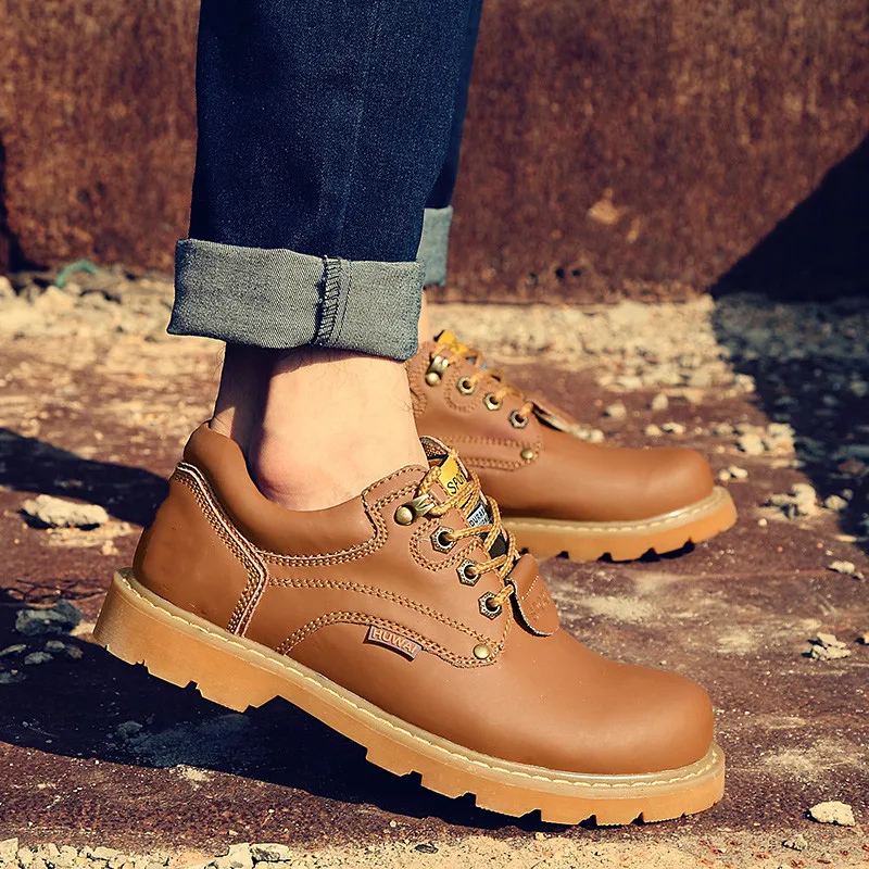 Low Top Boots Classic Men's Leather Shoe Men's Casual Leather