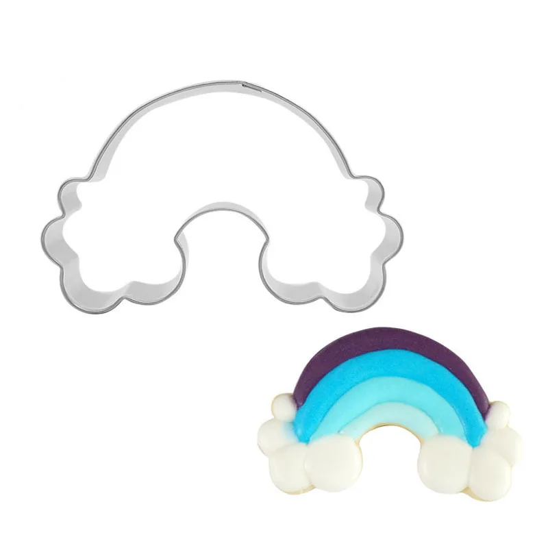 

1pc Funny Rainbow Shape Cookie Cutter Stainless Steel DIY Biscuit Cutter Baking Fondant Tools For Kids