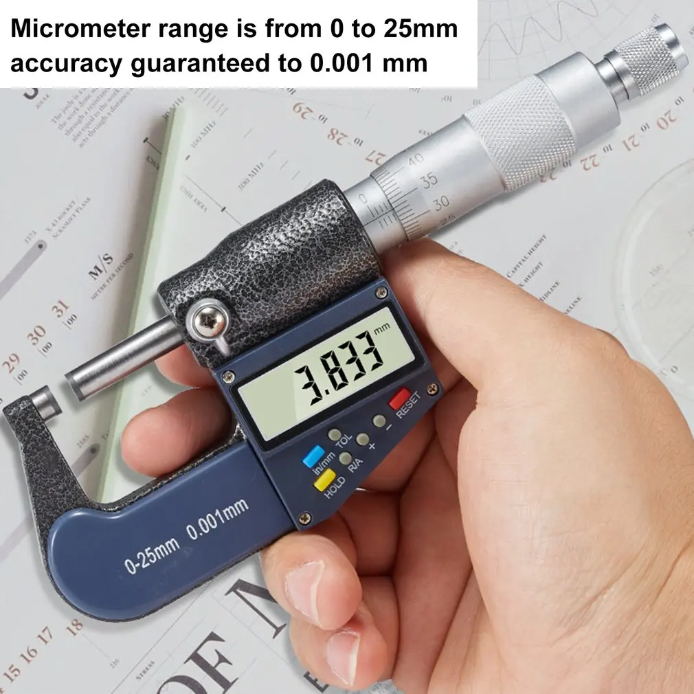 25 мм 0,001 мм электронный цифровой микрометр микрон наружная толщина микрометра Электронные измерительные инструменты