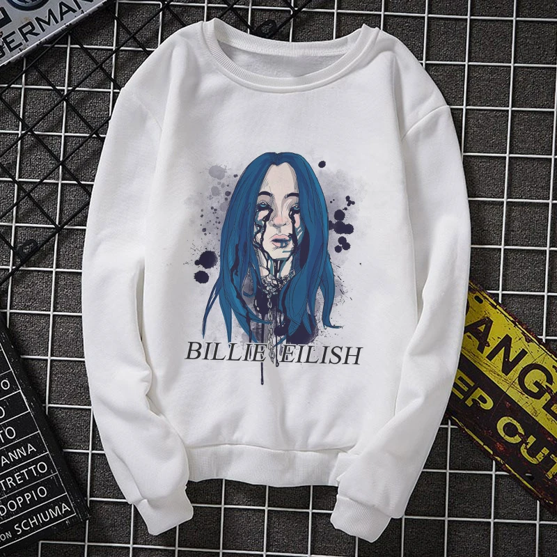 Западная мода; Новинка; Kawaii Billie Eilish для девочек в розовом цвете, Женский свитшот, пуловер для новорожденных мальчиков, куртки с капюшоном на осень с длинными рукавами и принтом Billie Eilish Толстовка - Цвет: 3816