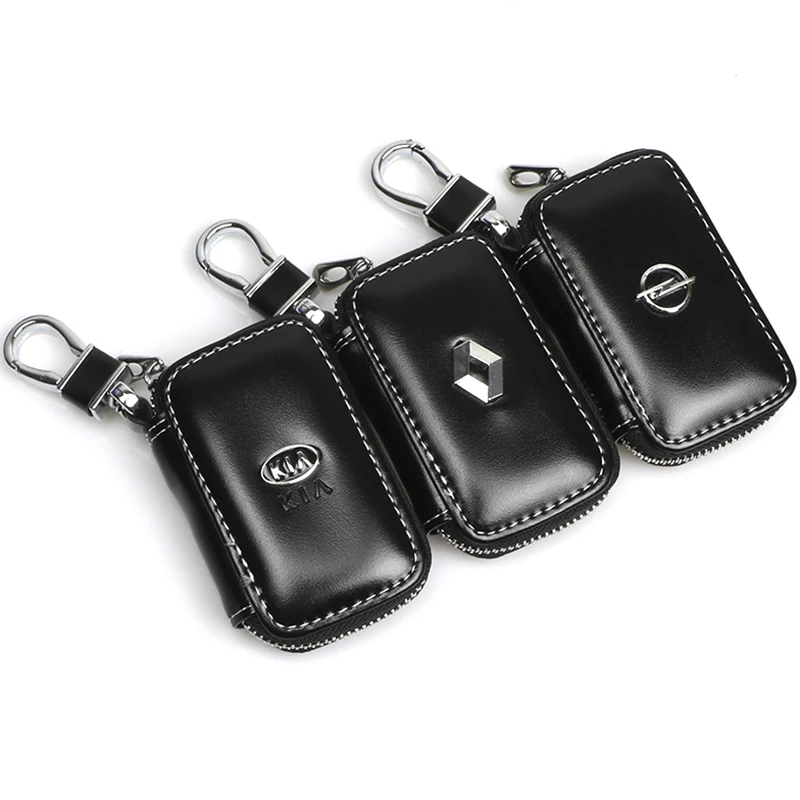 

Genuine Leather Keychain Key Holder Pouch Cow Split Car Key Bag Wallet Housekeeper Key Case Card Bag For BMW Nissan Ford Hyunda