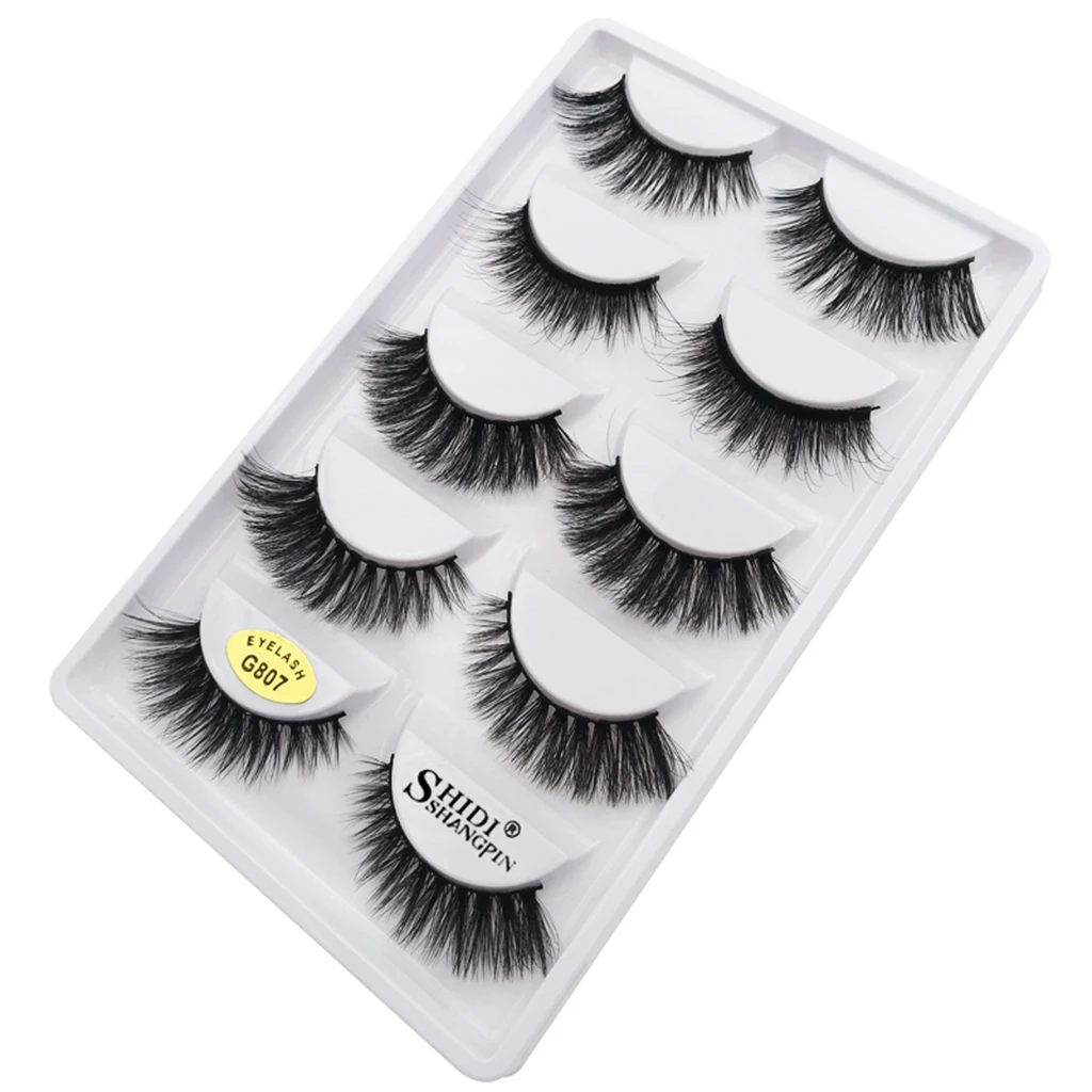 5 Pairs Black Lashes Handmade False Eyelashes Professional Fake Eyelashes, Very Natural Soft and Comfortable