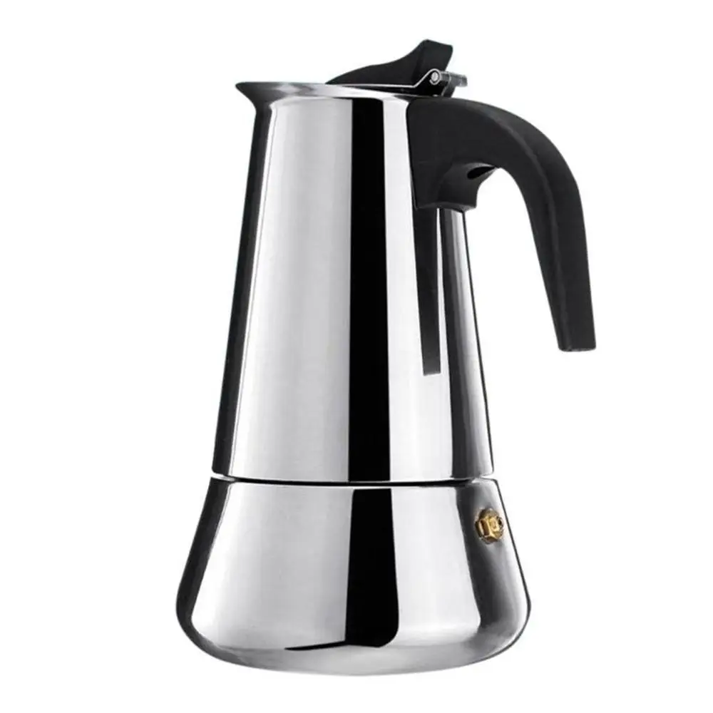 

300ml Portable Espresso Coffee Maker Moka Pot Stainless Steel Coffee Brewer Kettle Big Belly Stove Top Mocha Coffee Pot