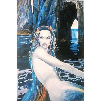 

2020 NEW 5D Diamond Painting Cross Stitch Full Square Drill Home Decoration Mosaic Diamond Embroidery Mermaid Picture