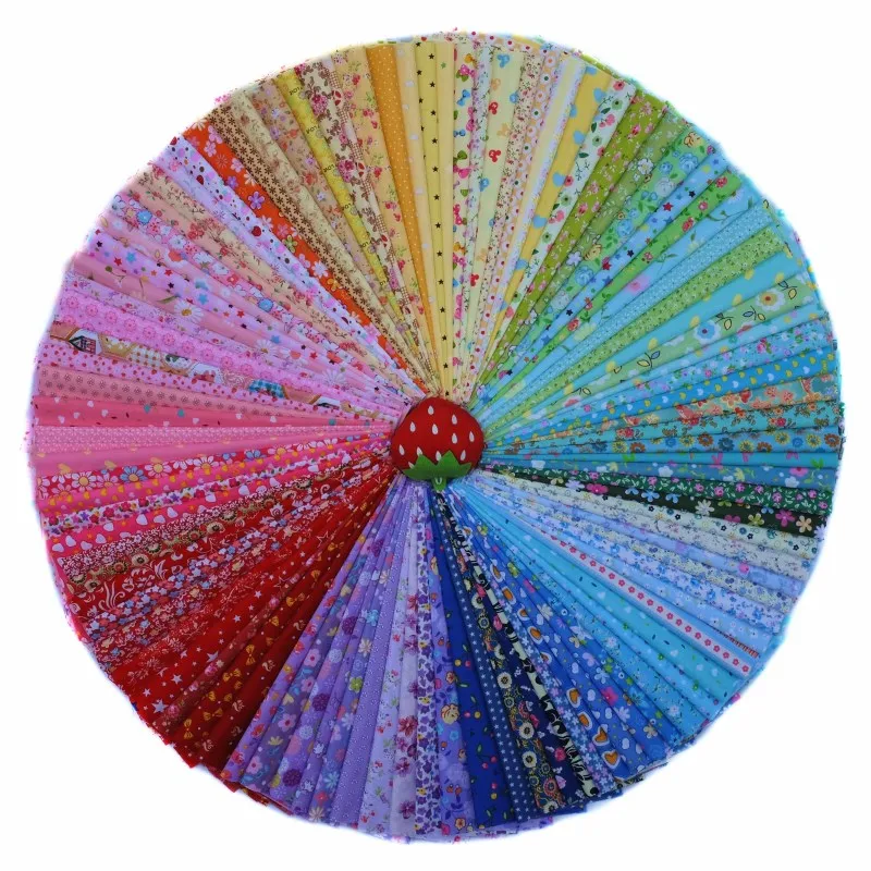 

DIY 100pcs/lots Not repeating Mix multicolor pattern 100%Cotton Twill Fabric Bundle Sewing DIY Quilt Fabric Crafts for Handmade