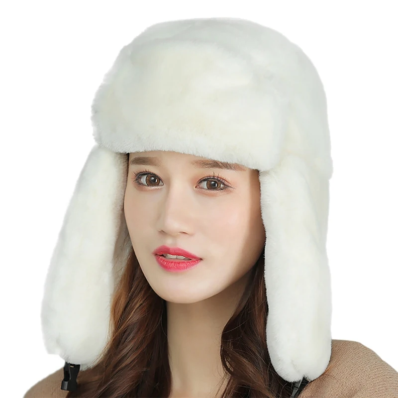 Winter Outdoor Bomber Hat Women Thick Windproof Cold-proof Cap Warm Cycling Sports Apparel Accessories