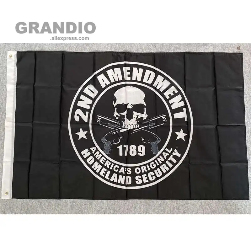 2nd Amendment Flag America's Original Homeland Security 3x5 Feet Polyester Printed Decorative American Flags and Banners