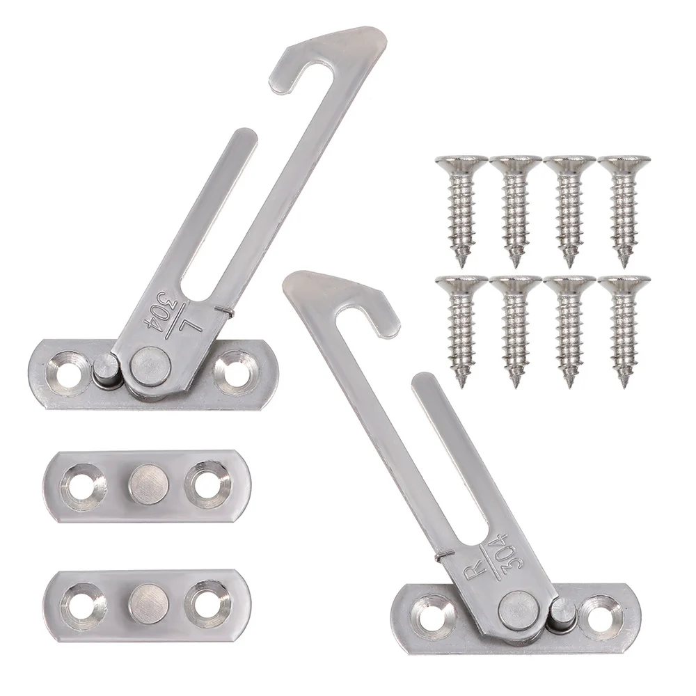 Window Lock Restrictor Lockssliding Stainless Steel Hook Childrenlimiter Child Casement Stay Openingbrace Wind Guards Barn Door