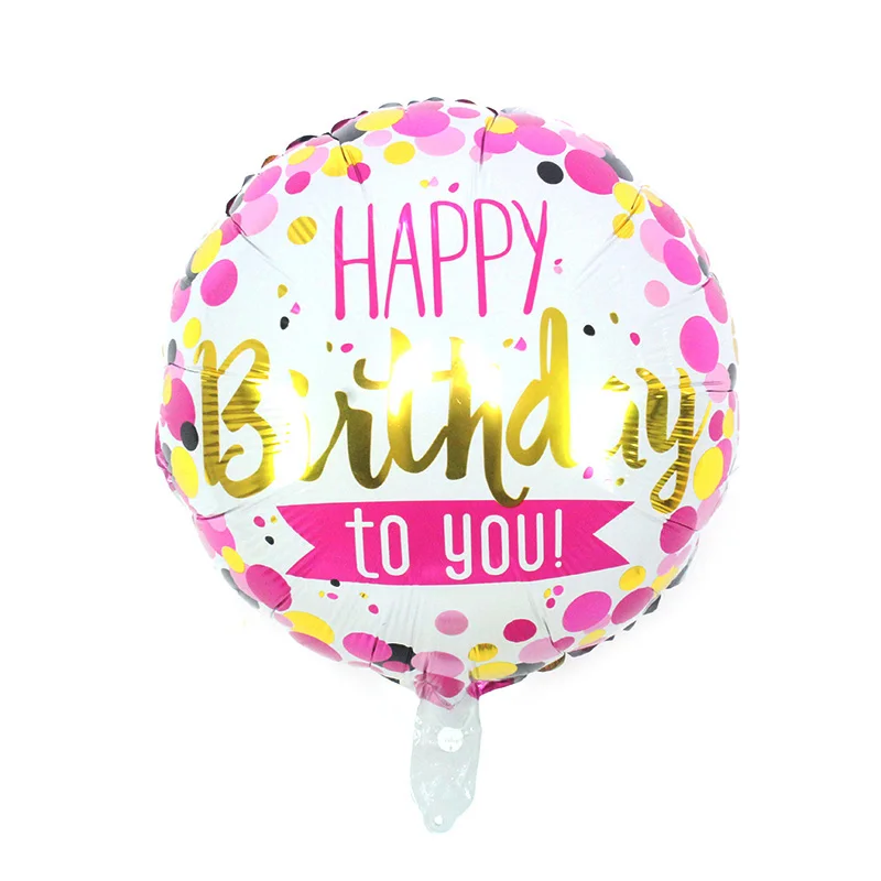 18in PKGD HBD 18 дюймов, новинка, с днем рождения, для вас, украшения, воздушные шары, в горошек, 1й фламинго, медведь, подарок, Детский сюрприз, globos - Цвет: 18in PKGD HBD