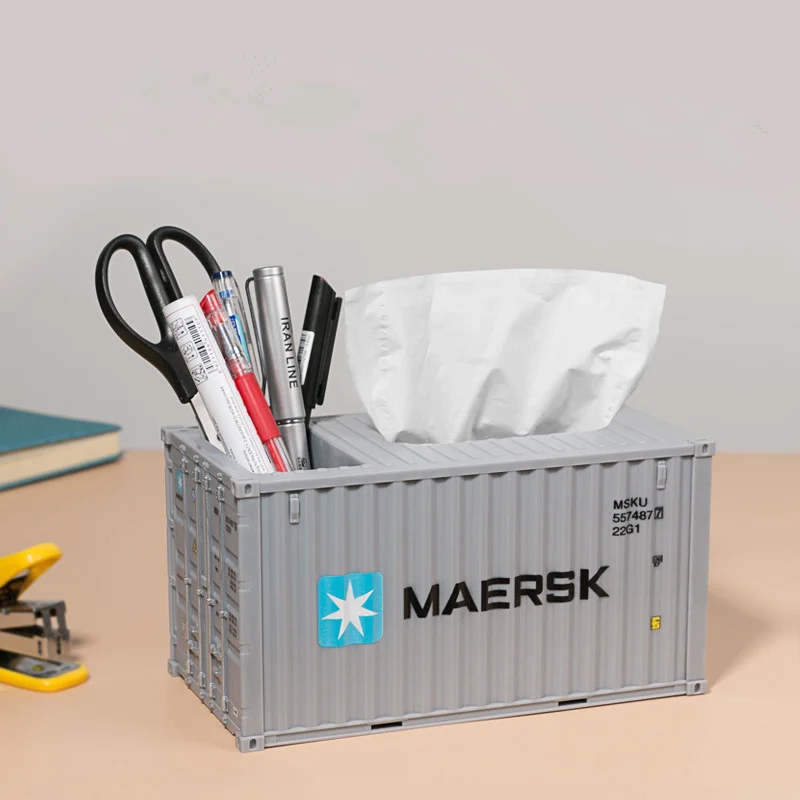

Maersk ONE container model paper towel box plastic pen container creative container pump box multi - clock style