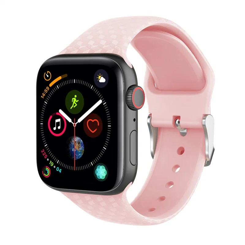 Ремешок для Apple watch ремешок 44 мм 40 мм Apple watch 4 3 2 1 iwatch ремешок 38 мм 42 мм 3D текстура спортивный силиконовый ремешок для часов браслет