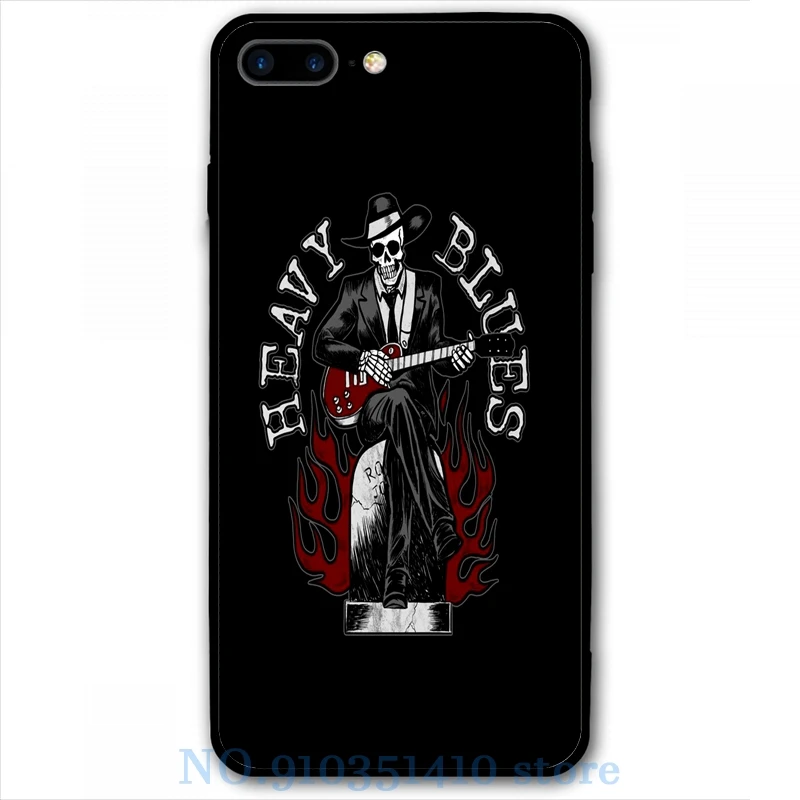 Heavy Blues Delta Bluesman Skeleton Guitarist Phone Case For iPhone 12 Pro 11 X XR XS Max 8 7 6 6s Plus 5s Soft TPU Glass | Мобильные