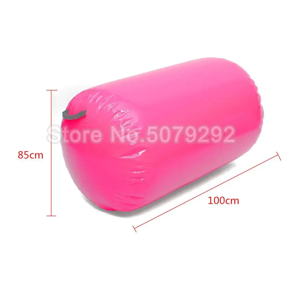 Free Shipping Pink Color Inflatable Air Roller For Yoga Gymnastics Training 100*80cm/60cm Dia Inflatable Air Barrel For Gym